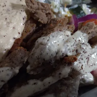 a close up of a plate of food