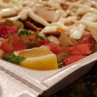 shawarma in a styrofoam container