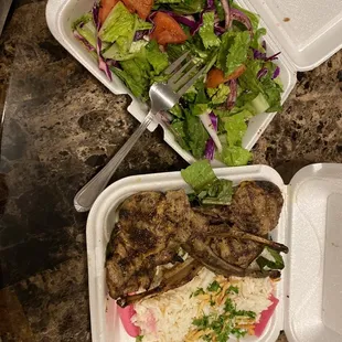 Lamp Chops w/rice and House Salad