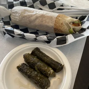 Chicken Caesar wrap Grape leaves