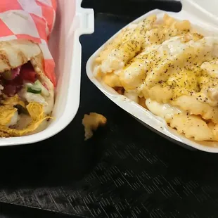 Chicken shawarma pocket with garlic lemon pepper fries