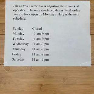 menu