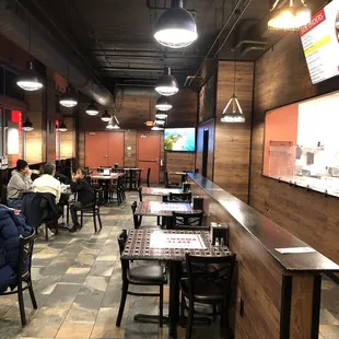 Inside seating.  Cozy.  Very nice