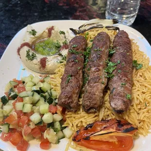 Kofte kebab plate