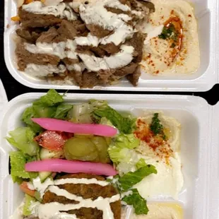 Mixed Shawarma Plate and Eggplant Plate