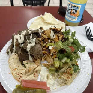 Wow! ...Every time I eat here the food is amazing. This is the chicken and beef shawarma plate.