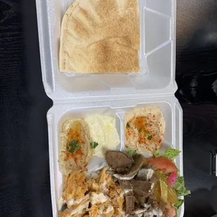 Combo beef and chicken shawarma.