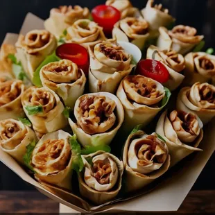 a platter of appetizers