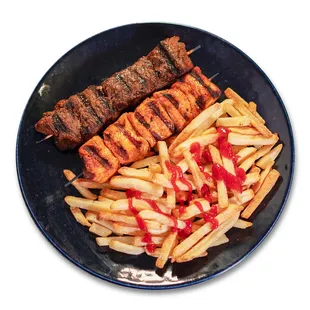 a plate of fries and ketchup