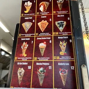 Crepe Menu