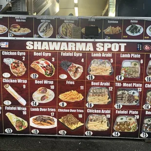 Updated menu with prices