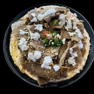 Gyro over hummus