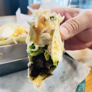 Beef shawarma taco