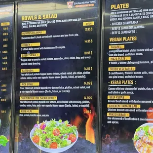 a menu for a restaurant