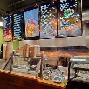 Front counter &amp; menu on monitors