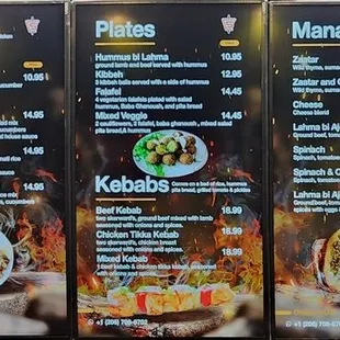 a menu for a restaurant