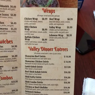 menu