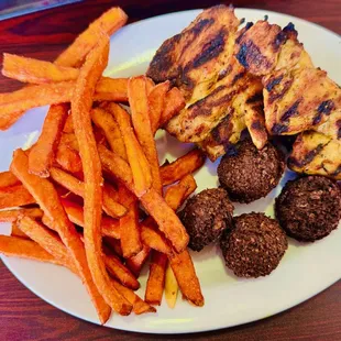 2 meat combo with Falafels &amp; Chicken Thigh
