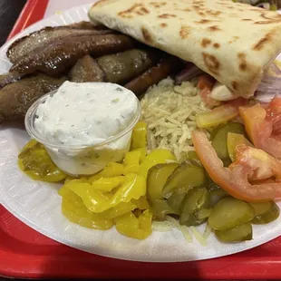 Lamb gyro plate. Lots of rice too!