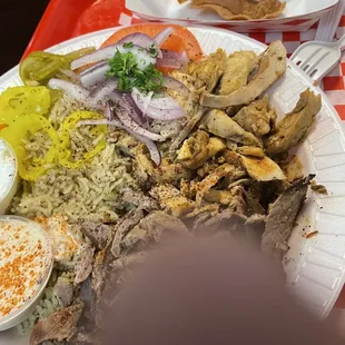 Chicken and Beef Shawarma Plate