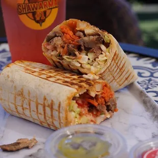 Beef shawarma wrap