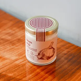 A 6oz jar of our signature Toum