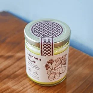 A 6oz jar of our house made Samneh (Jordanian-style Ghee)