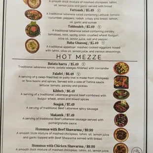a menu for a restaurant