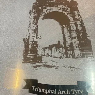 ch table is a custom pic of Lebanese landmarks  on each table