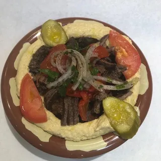Hummus with Beef Shawarma