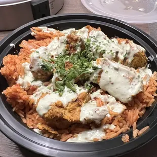 Yummy food! I think it was a Shish Tawook Bowl?