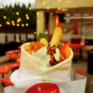 Shish Tawook wrap. A classic