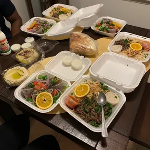 a table full of food