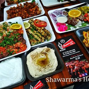 a table full of food