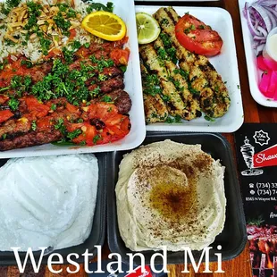 a variety of food items