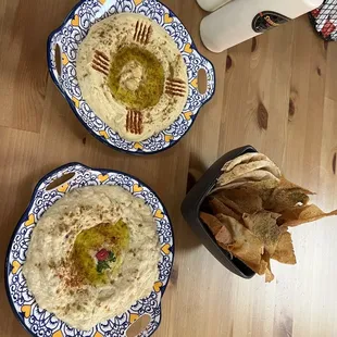 Baba Ganoush, Hummus