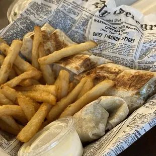 a sandwich and french fries