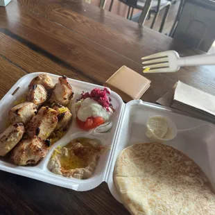 Chicken kabab plate.