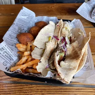 a sandwich and french fries