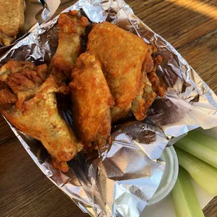 Crispy wings. Not too spicy