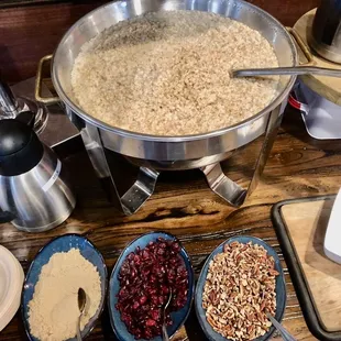 Sunday buffet: steel cut oatmeal with all the fixings