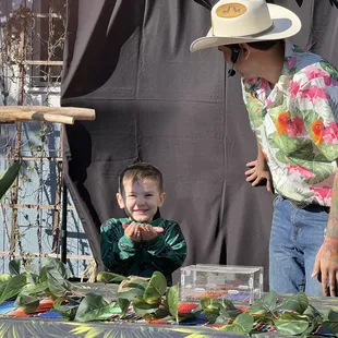 Holding Mexican tarantula