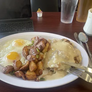 Hungry man&apos;s breakfast.