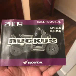 11 year old owners manual...Acted liked it was totally normal.
