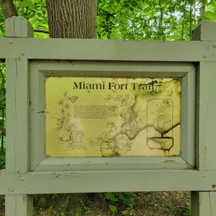 Signage at the Miami Fort trailhead
