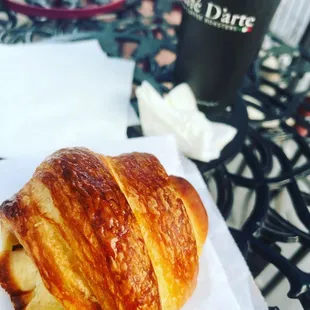 Ham and Cheese Croissant and Latte