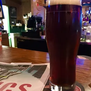 Shawn's Irish cream ale...brewed in town by Earnest Brew Works.   Not bad...smooth and refreshing.