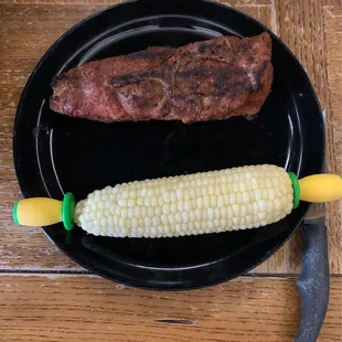 Country ribs with corn on the cob