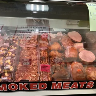 Variety of smoked meats