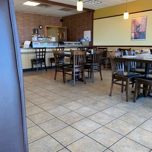 the dining area of the restaurant